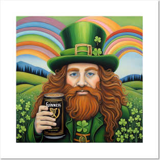 Folk Art Leprechaun Posters and Art